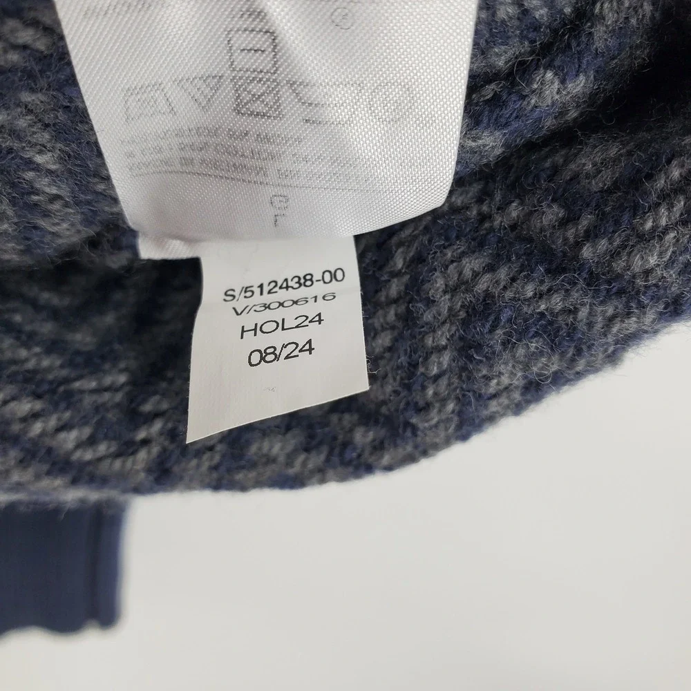 Banana Republic Men's Cozy Herringbone‎ Knit Crew Neck Sweater Blue Grey Large